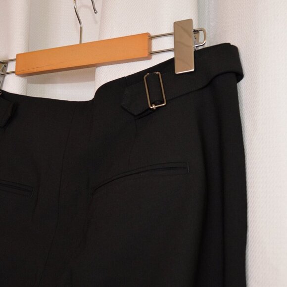 Vince Black Wool Tapered Trousers Adjustable Waist Sz 2 - Picture 7 of 7